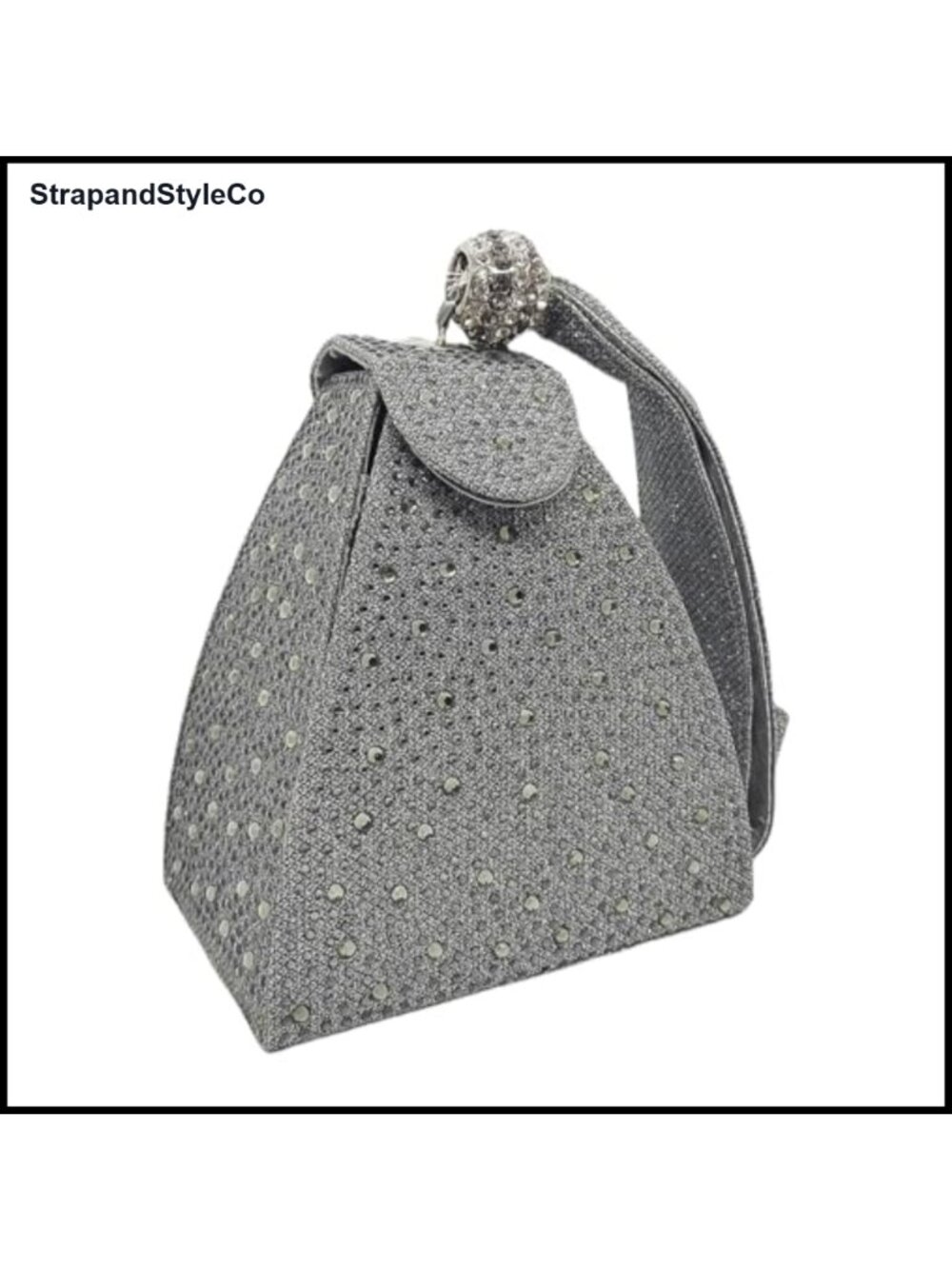 Rhinestone Triangle Evening Bag Wristlet Clutch Purse